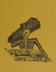 Croque-mort squelette, de 330 Grabados Originales, imprimé par Antonio Vanegas Arroyo (1850-1917), Mexico City, Mexique
